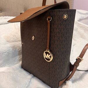Michael Kors Dark Brown Monogram Shoulder Bag